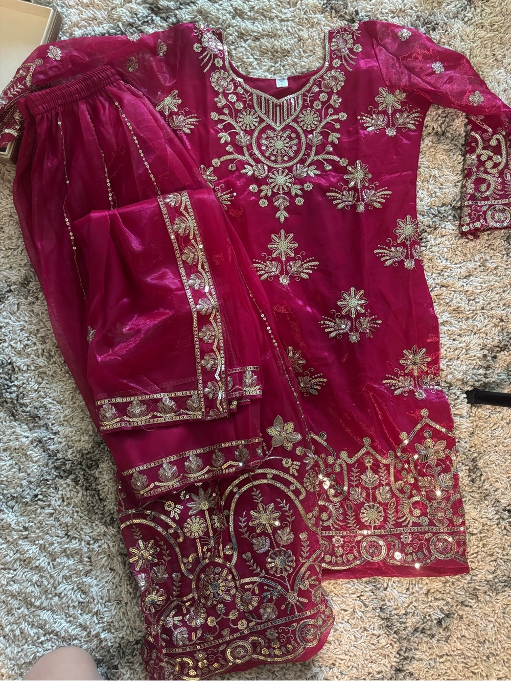 NWT Fuschia 3-Piece Salwar Kameez Sharara Suit